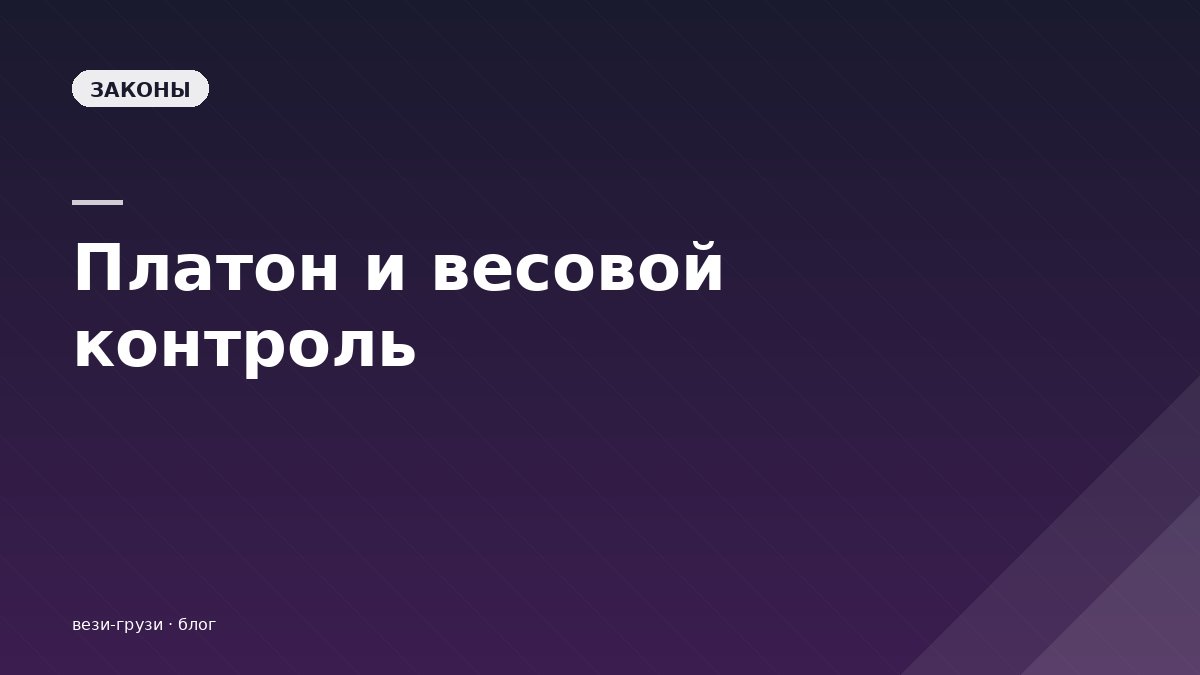 Платон и весовой контроль для дальнобоев